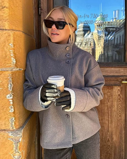 Seame CH - Chiara Elegant Jacket with Stand Collar - jackets - none